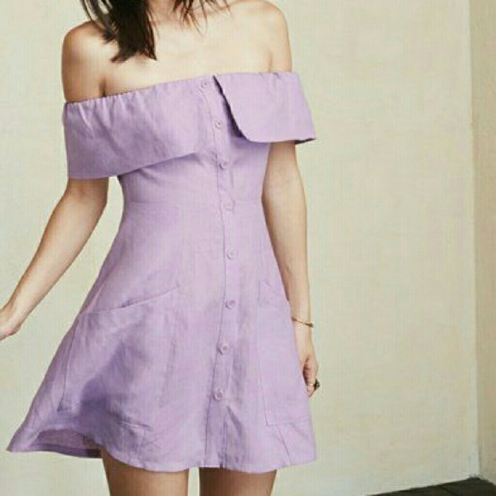 Reformation Botanica Dress Lavender Purple Mini
